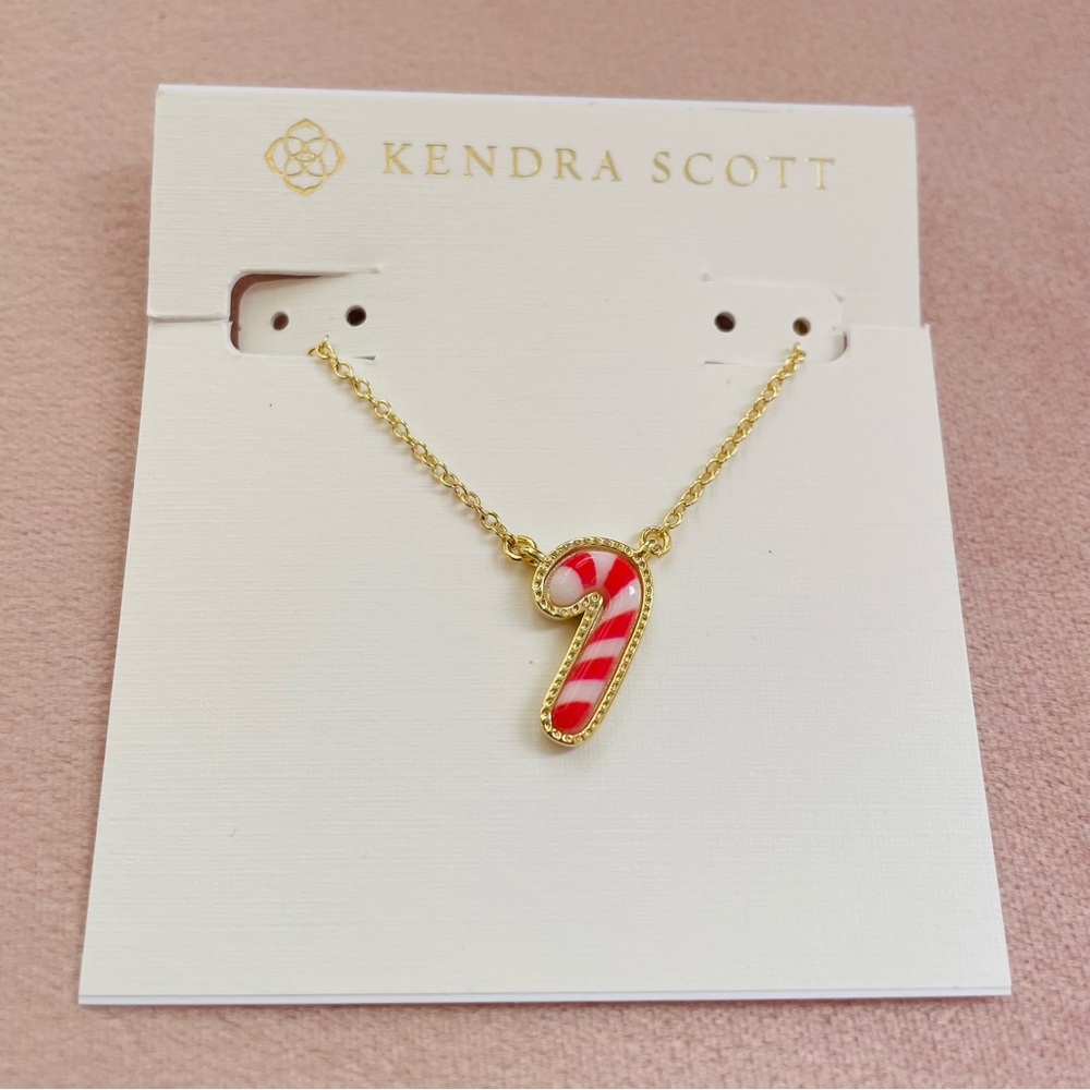 Kendra Scott Red and Gold Candy Cane Necklace